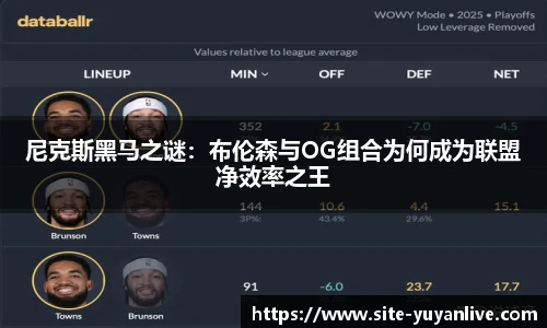 尼克斯黑马之谜：布伦森与OG组合为何成为联盟净效率之王
